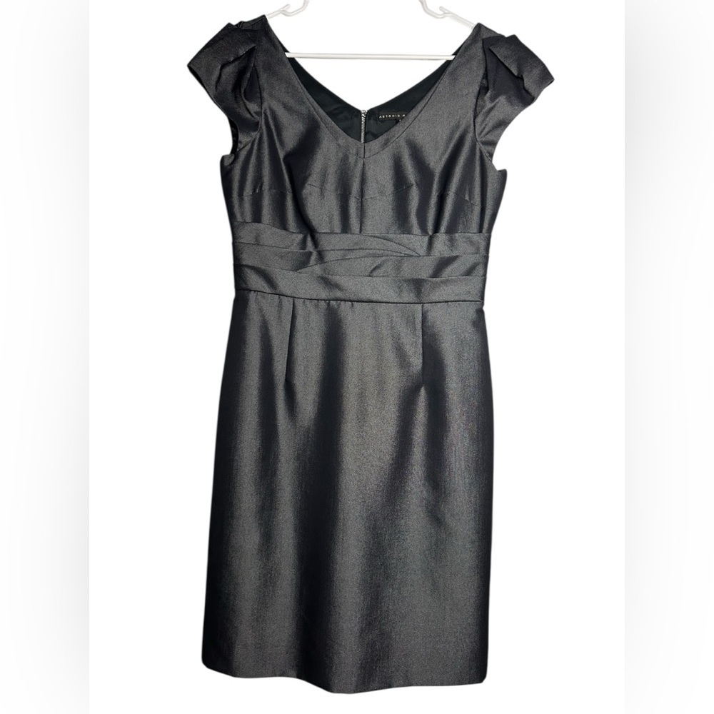 Antonio Melani Size  8 Pucker Cocktail Dress Lined, Office, Quiet Luxury, preppy